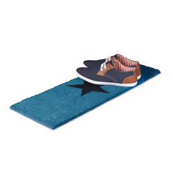 Relaxdays - Paillasson etoiles fibres de coco antidérapant porte entrée tapis usage intérieur extérieur HxlxP 1,5 x 75 x 25 cm étoile, bleu