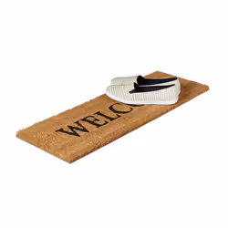 Paillasson long fibre de coco tapis de sol welcome 75x25 antidérapant nature - Relaxdays
