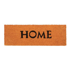 Relaxdays - Paillasson en fibres de coco et caoutchouc, h x l x p : env. 1,5 x 75 x 25 cm, pour balcon et terrasse, orange