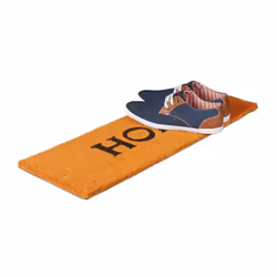 Relaxdays - Paillasson en fibres de coco et caoutchouc, h x l x p : env. 1,5 x 75 x 25 cm, pour balcon et terrasse, orange