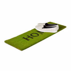 Relaxdays - Paillasson en fibres de coco et caoutchouc, h x l x p : env. 1,5 x 75 x 25 cm, pour balcon et terrasse, vert