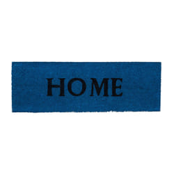 Relaxdays - Paillasson en fibres de coco et caoutchouc, h x l x p : env. 1,5 x 75 x 25 cm, pour balcon et terrasse, bleu