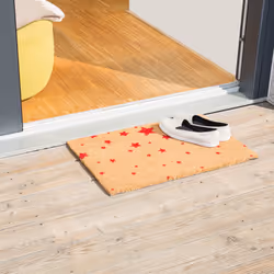 Relaxdays - Paillasson fibres de coco tapis de sol 60x40 face anti-dérapante pvc etoiles porte entrée nature, rouge
