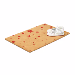 Relaxdays - Paillasson fibres de coco tapis de sol 60x40 face anti-dérapante pvc etoiles porte entrée nature, rouge