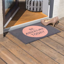 Relaxdays - Paillasson fibres de coco 60x40 be awesome today tapis de sol tapis d'entrée support anti-dérapant pvc noir, rose