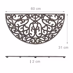 Relaxdays 4052025997083 paillasson Paillasson décoratif Extérieure Demi-rond Marron