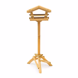 Relaxdays - Nichoir à oiseaux pied Support de jardin Mangeoire en bois Déco h x l x p: 100 x 37 x 43 cm, avec toit vert