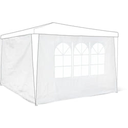 Panneau latéral de pavillon de jardin de 3 x 3 m lot de 2 parois fenêtres protection pluie vent soleil , blanc - Relaxdays