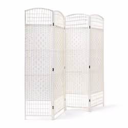 Relaxdays Paravent 4 panneaux bambou pliable protège de la lumière séparateur pièce pliant cloison mur HLP 179 x 180 x 2 cm b ...