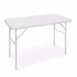 Relaxdays BASTIAN, Blanc, Plastique, Acier, Forme rectangulaire, 4 pieds, Pieds en H, 1215 mm