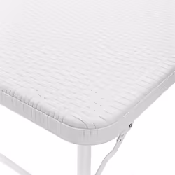 Table pliante de jardin bastian, pour le camping, pratique, h x l x p : 74 x 121,5 x 61,5 cm, blanc - Relaxdays