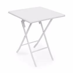 Relaxdays BASTIAN, Blanc, Plastique, Acier, Forme carrée, 4 pieds, Jambes en X, 615 mm