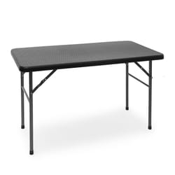 Relaxdays - Table pliante de jardin bastian, pour le camping, pratique, h x l x p : 74 x 121,5 x 6,5 cm, noir