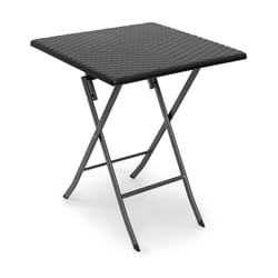 Relaxdays Table pliante de jardin BASTIAN, pour le camping, pratique, H x L x P : 74 x 61,5 x 61,5 cm, noir