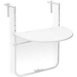 Table de balcon pliable appoint table suspendue rabattable bastian hauteur réglable l x p: 60 x 40 cm, blanc - Relaxdays