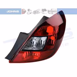 Feu arrière; JOHNS; droit teinté, Rouge sans porte-lampe; pour OPEL; 1222200, 93196754