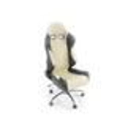 Fauteuil de bureau sportif - FK AUTOMOTIVE - Noir/Beige - Cuir artificiel - Siège baquet