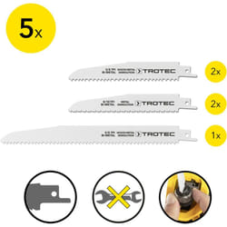 Set de lames bois/métal pour scie sabre (5 pces) - Trotec