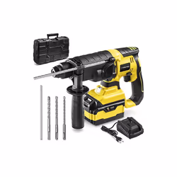 Perçage, vissage et perçage à percussion, une batterie FlexPower de 20 V et 4,0 Ah multi-compatible et set de 3 mèches et for ...