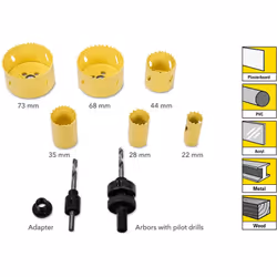 Kit de scies-cloches pour réaliser des coupes circulaires à l'aide d'une perceuse Ce kit de scies-cloches de qualité en HSS b ...