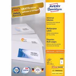 Avery 3483 étiquette auto-collante Rectangle Permanent Blanc 400 pièce(s) - Vue supplémentaire 2