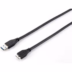 Equip 128397, 1,8 m, USB A, Micro-USB B, USB 3.2 Gen 1 (3.1 Gen 1), Mâle/Mâle, Noir