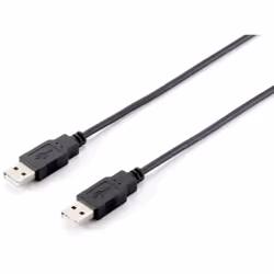 Equip 128870, 1,8 m, USB A, USB A, USB 2.0, Mâle/Mâle, Noir