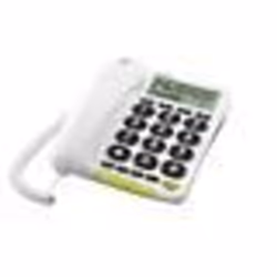 Doro 312cs, Téléphone analogique, Combiné filaire, Haut-parleur, 30 entrées, Identification de l'appelant, Blanc