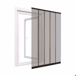 easy life Rideau moustiquaire à lamelles 125 x 240 cm en polyester avec cadre en aluminium pour portes – Avec bande adhésif