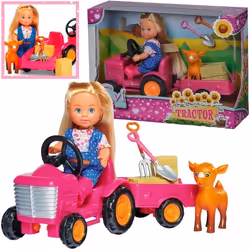 Jouet pour enfants - SIMBA - Evi le fermier avec tracteur et moutons - Fille - Intérieur - 3 ans et plus