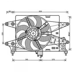 Ventilateur radiateur pour Fiat Doblo 01-05/Doblo 05-10