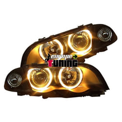 phares design set E46 98-01 4-portes cristal/noir SET COMPLET pour: BMW serie 3 (E46) Lim./Touring 98-01