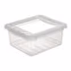 Boîte de Rangement Plastique BASIXX 17 Litres Transparent - OKT - 195 x 165 x 85 mm - Ventilation - Empilable