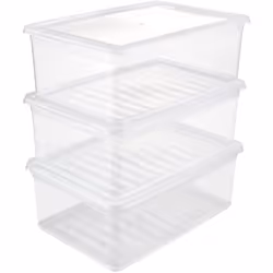 Pour plus d'ordre à la maison et dans l'armoire : Boîte de rangement transparente avec système de ventilation - Idéale pour r ...