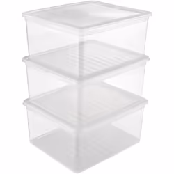 Pour plus d'ordre à la maison et dans l'armoire : Boîte de rangement transparente avec système de ventilation - Idéale pour r ...