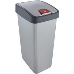 Poubelle Premium avec couvercle, Soft Touch, 45 l, Magne, Magne, Argent