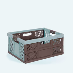 keeeper 10296 016000, Panier de rangement, Marron, Turquoise, Rectangulaire, Monochromatique, 32 L, 480 mm