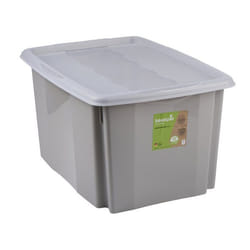 Boîte de Rangement avec Couvercle 45L Gris