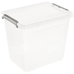 Keeeper - Boîte de rangement / boîte à clip, 3 litres, modulaire empilable, couvercle de clip à fermer, transparent