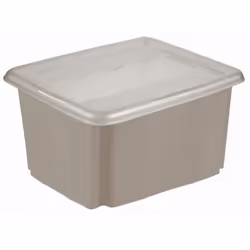 Boîte de rangement robuste, en plastique résistant. Disponible en différentes couleurs dans la collection Emil. Peut être emp ...
