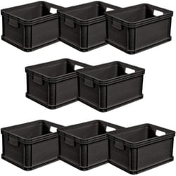 Keeeper - Lot de 8 Caisses de Transport, Empilables, Polypropylène, 8 x 20 l, Robert, gris graphite - Gris graphite