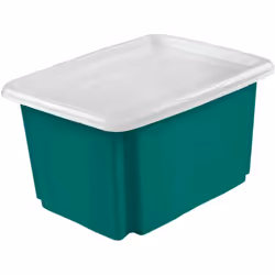 Boîte de rangement robuste, en plastique résistant. Disponible en différentes couleurs dans la collection Emil. Peut être emp ...