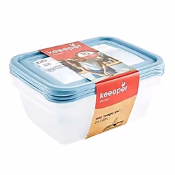 Boîtes de congélation - KEEEPER - Lot de 3 - Couvercle réinscriptible - Nordic Blue - 205 x 155 x 65 cm