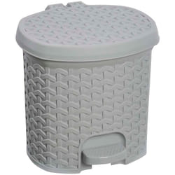 Poubelle multi-usages avec couvercle, design en rotin, capacité 3L, dimensions 19,5x20,5x20,5x20,5, couleur gris nordique