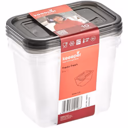 KEEEPER SET DE 3X FREDO POT DE CONSERVATION DES ALIMENTS FRAIS RECTANGULAIRE 1 L