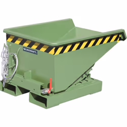 Mini-benne basculante pour copeaux, capacité 0,225 m³, vert RAL 6011. Produit livré = monté. Capacité = 0.225 m³. Charge max. ...