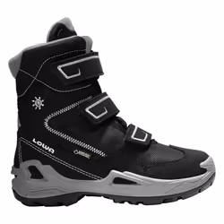 LOWA MILO GTX HI, Unisexe, Enfant, Noir, Gris, Bottes d’extérieur, Randonnée, EUE