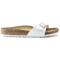 Sandales Madrid Patent White Etroite Cuir Blanc