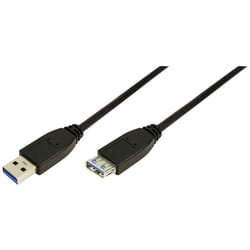 Câble usb usb 3.2 Gen1 (usb 3.0) usb-a mâle, usb-a femelle 3.00 m noir Y254432 - Logilink