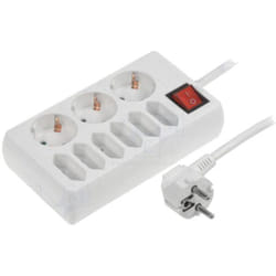Logilink - Multiprise blanche avec rallonge 1.5m - parafoudre - 9 prises 230VAC 16A